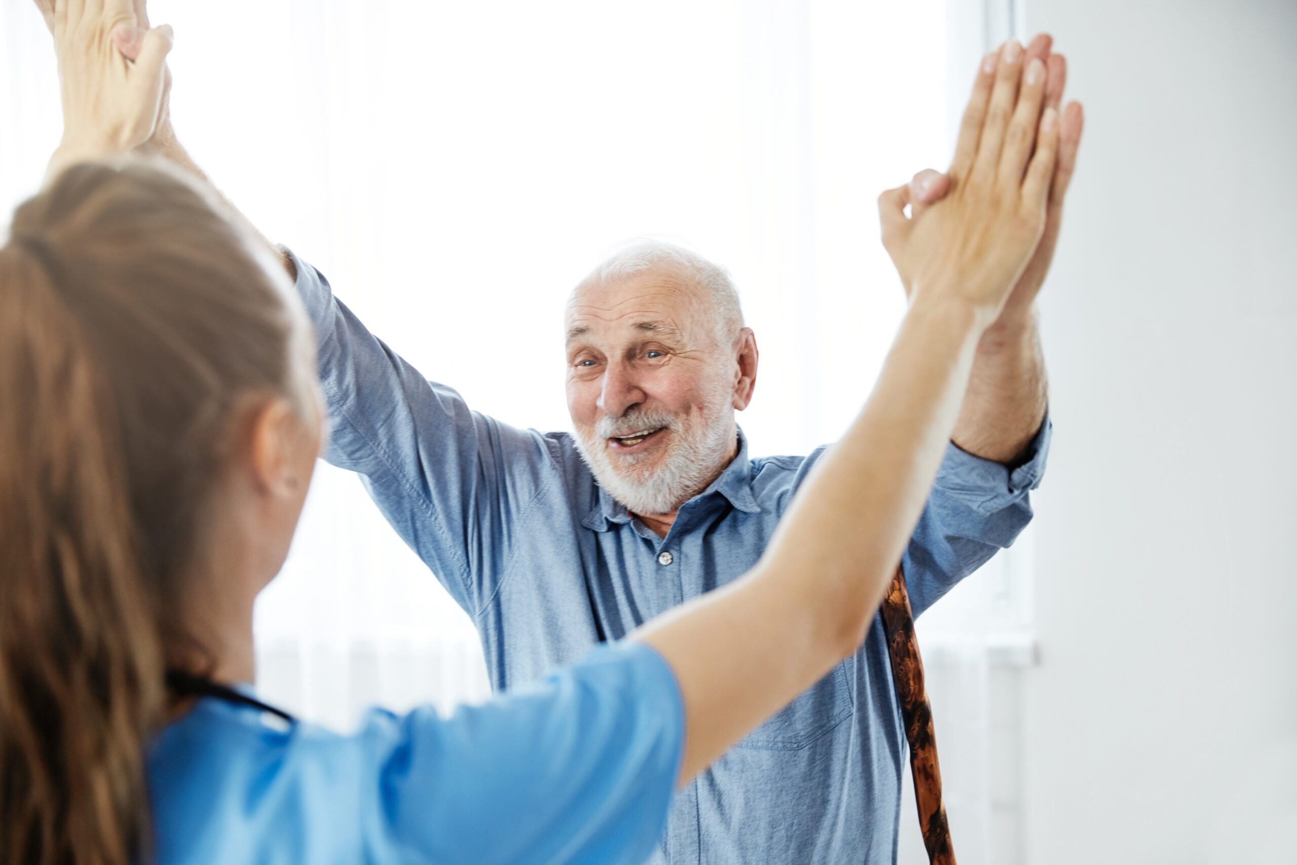 nurse doctor senior care caregiver help assistence retirement home nursing elderly man